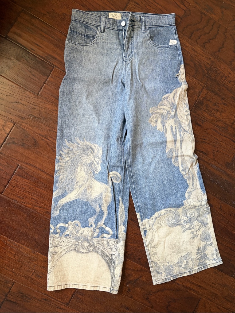 Anthropologie Greco-Roman print jeans - Picture 6 of 8